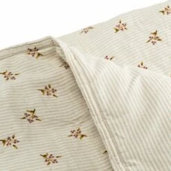 MOUCHOIR - Couvre-lit En Lin Et Coton Motif Rayé Et Floral - Blanc 220x240cm 6 MOUCHOIR - Couvre-lit En Lin Et Coton Motif Rayé Et Floral - Blanc 220x240cm -chambre à coucher Soldes COUVRE LIT MOUCHOIR 27456569 Z 1