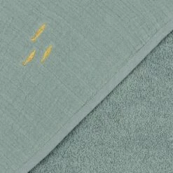 NUAGE - Ensemble Cape De Bain Et Gant Bébé Avec Broderie Lurex - Bleu Calaluna -chambre à coucher Soldes Cape de bain gant Nuage 27173886 Z 1