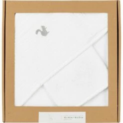 NUAGE - Ensemble Cape De Bain Et Gant Bébé Avec Broderie Lurex - Blanc 11 NUAGE - Ensemble Cape De Bain Et Gant Bébé Avec Broderie Lurex - Blanc -chambre à coucher Soldes Cape de bain gant Nuage 27173909 D 1