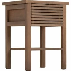 CRUZ - Table De Chevet 1 Tiroir En Pin L44xl37.5xH57.5cm - Bois Foncé -chambre à coucher Soldes Chevet 1 tiroir 1 tablette CRUZ 26803180 B 2