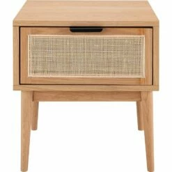 CALLISTA - Table De Chevet En Bois Et Cannage 1 Tiroir L45xl40xH50cm - Bois Clair -chambre à coucher Soldes Chevet CALLISTA 27488287 F 1