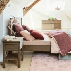 CRUZ - Table De Chevet 1 Tiroir En Pin L44xl37.5xH57.5cm - Bois Foncé -chambre à coucher Soldes Chevet CRUZ 26803180 A 1