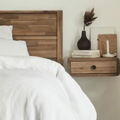 GAIA - Chevet Suspendu En Acacia L45xl25xH16cm - Bois Clair 15 GAIA - Chevet Suspendu En Acacia L45xl25xH16cm - Bois Clair -chambre à coucher Soldes Chevet GAIA 27337295 A 1