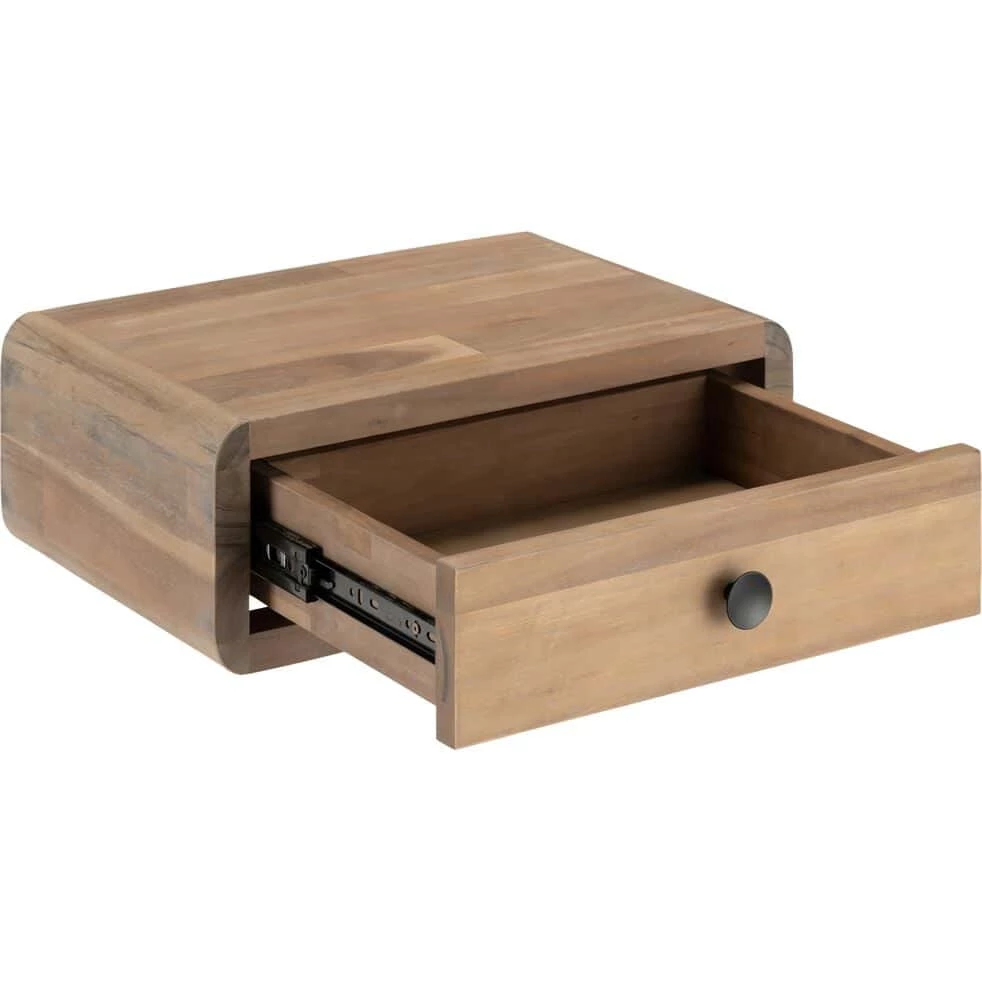 GAIA - Chevet Suspendu En Acacia L45xl25xH16cm - Bois Clair 4 GAIA - Chevet Suspendu En Acacia L45xl25xH16cm - Bois Clair – Image 2