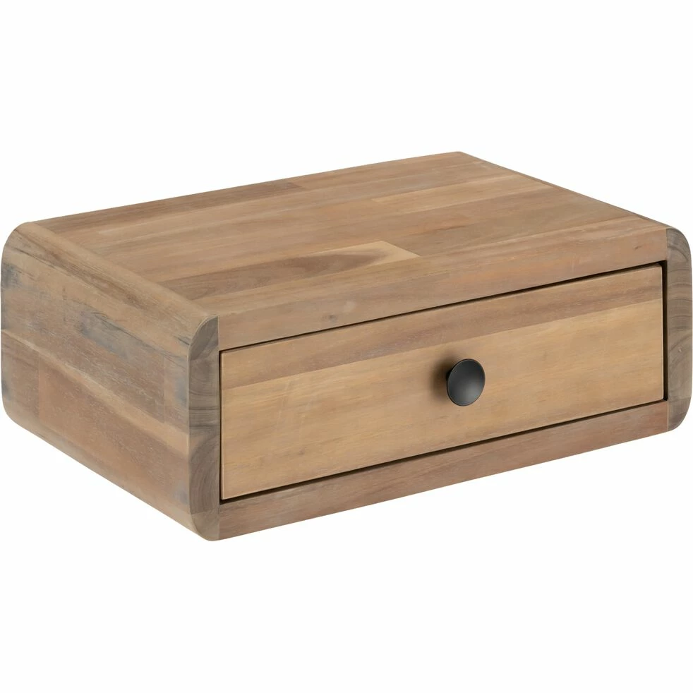 GAIA - Chevet Suspendu En Acacia L45xl25xH16cm - Bois Clair 5 GAIA - Chevet Suspendu En Acacia L45xl25xH16cm - Bois Clair – Image 3