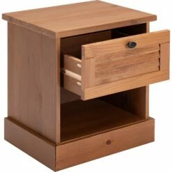 OLIVE - Table De Chevet En Pin L45xh50cm - Bois Foncé -chambre à coucher Soldes Chevet OLIVE 27594483 B 2