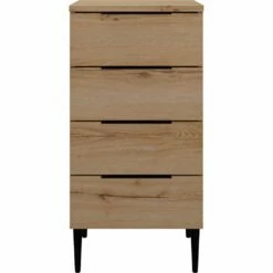 LUCIAN - Chiffonnier 4 Tiroirs En Bois - Bois Clair