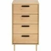 SALVA - Commode 4 Tiroirs Effet Chêne - Bois Clair 1 SALVA - Commode 4 Tiroirs Effet Chêne - Bois Clair -chambre à coucher Soldes Commode 4 tiroirs SALVA 27445747 F 1