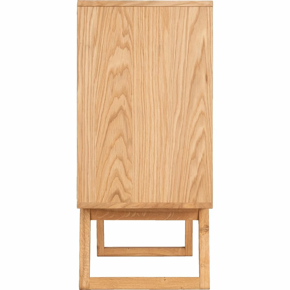 BRUNA - Commode 3 Tiroirs Et 1 Porte En Plaqué Chêne - Bois Clair 6 BRUNA - Commode 3 Tiroirs Et 1 Porte En Plaqué Chêne - Bois Clair – Image 4