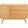 BRUNA - Commode 3 Tiroirs Et 1 Porte En Plaqué Chêne - Bois Clair 2 BRUNA - Commode 3 Tiroirs Et 1 Porte En Plaqué Chêne - Bois Clair -chambre à coucher Soldes Commode BRUNA 26951706 F 1