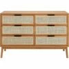 CALLISTA - Commode 6 Tiroirs En Bois Et Cannage - Bois Clair -chambre à coucher Soldes Commode CALLISTA 27471029 F 1