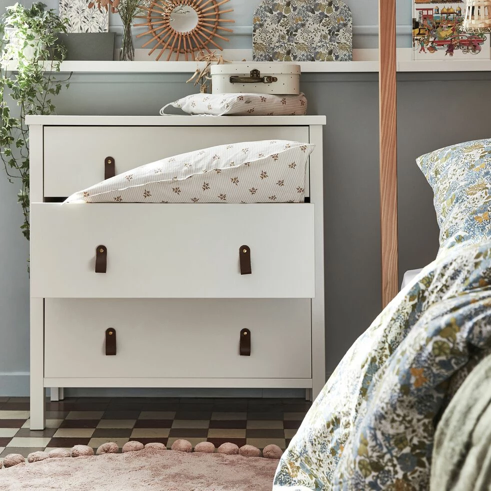 DAURIAN - Commode 3 Tiroirs En Bois - Blanc 3 DAURIAN - Commode 3 Tiroirs En Bois - Blanc