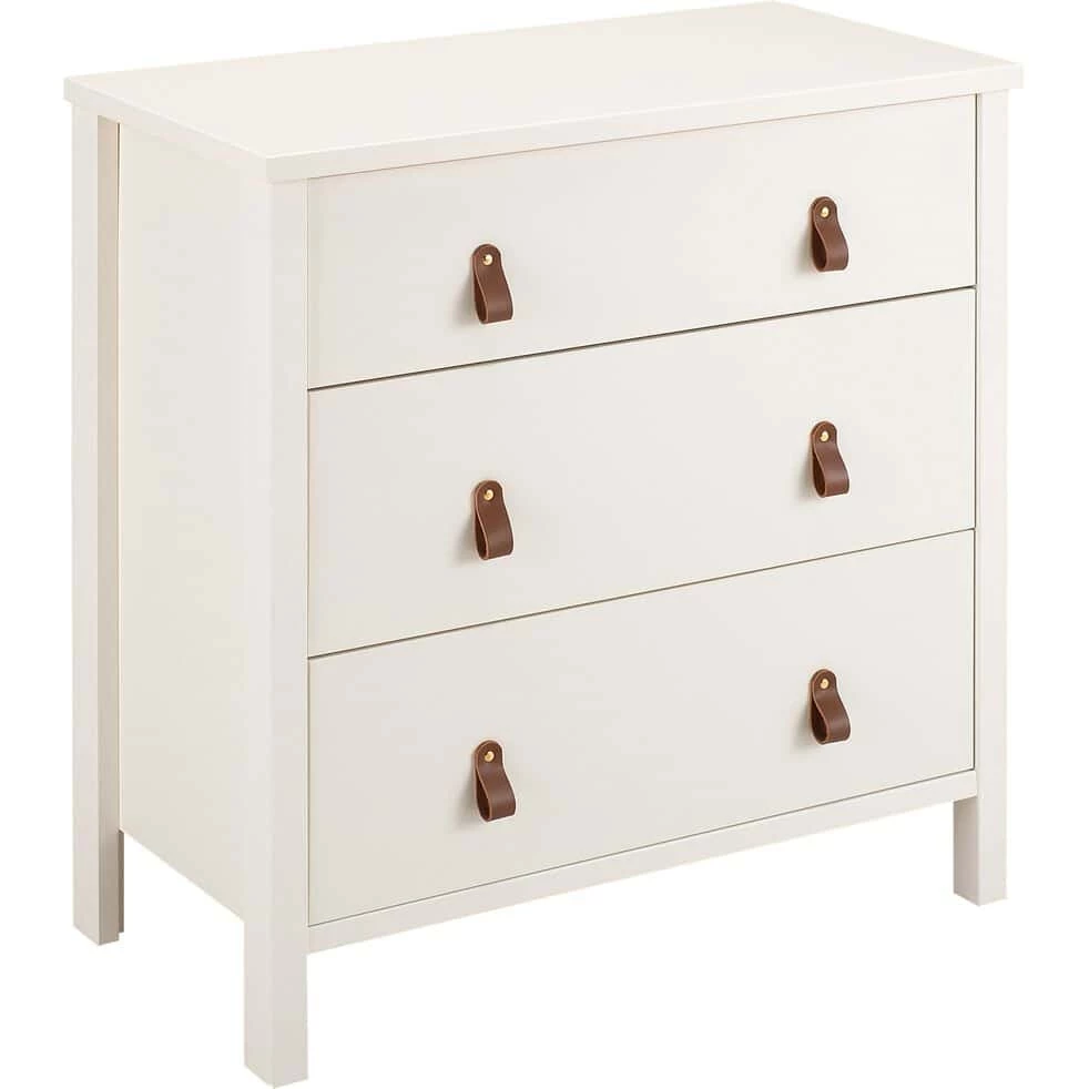 DAURIAN - Commode 3 Tiroirs En Bois - Blanc 5 DAURIAN - Commode 3 Tiroirs En Bois - Blanc – Image 3