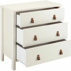 DAURIAN - Commode 3 Tiroirs En Bois - Blanc 10 DAURIAN - Commode 3 Tiroirs En Bois - Blanc -chambre à coucher Soldes Commode DAURIAN 27356371 B 2
