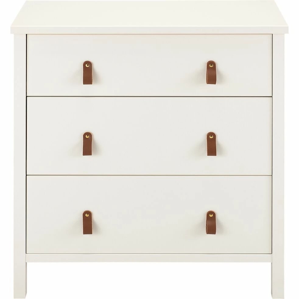 DAURIAN - Commode 3 Tiroirs En Bois - Blanc 4 DAURIAN - Commode 3 Tiroirs En Bois - Blanc – Image 2