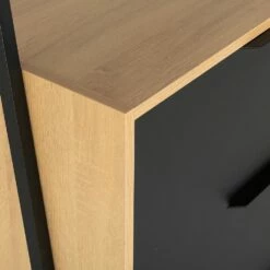 HENRY - Commode 3 Tiroirs Avec Tablette - Noir H221xL90cm -chambre à coucher Soldes Commode HENRY 27018927 Z 1