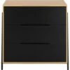 HENRY - Commode 3 Tiroirs - Noir H87,2XL90cm 1 HENRY - Commode 3 Tiroirs - Noir H87,2XL90cm -chambre à coucher Soldes Commode HENRY 27018941 F 1
