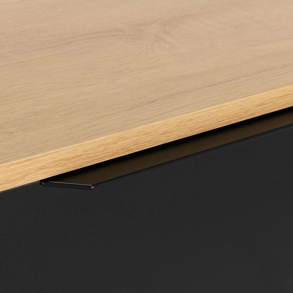 HENRY - Commode 3 Tiroirs - Noir H87,2XL90cm 8 HENRY - Commode 3 Tiroirs - Noir H87,2XL90cm – Image 6