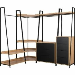 HENRY - Commode 4 Tiroirs Et 1 Tablette - Noir H221XL55cm -chambre à coucher Soldes Commode HENRY 27022900 G 1