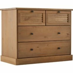 OLIVE - Commode 4 Tiroirs En Pin - Bois Foncé 10 OLIVE - Commode 4 Tiroirs En Pin - Bois Foncé -chambre à coucher Soldes Commode OLIVE 27594506 B 1