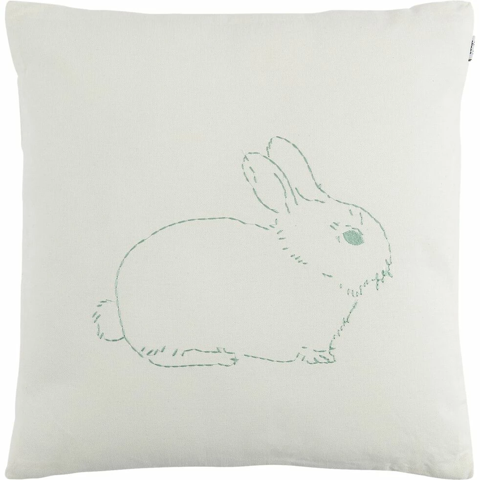 SONGE - Coussin Au Motif Lapin Des Alpilles Brodé - 40x40cm Beige Alpilles 3 SONGE - Coussin Au Motif Lapin Des Alpilles Brodé - 40x40cm Beige Alpilles