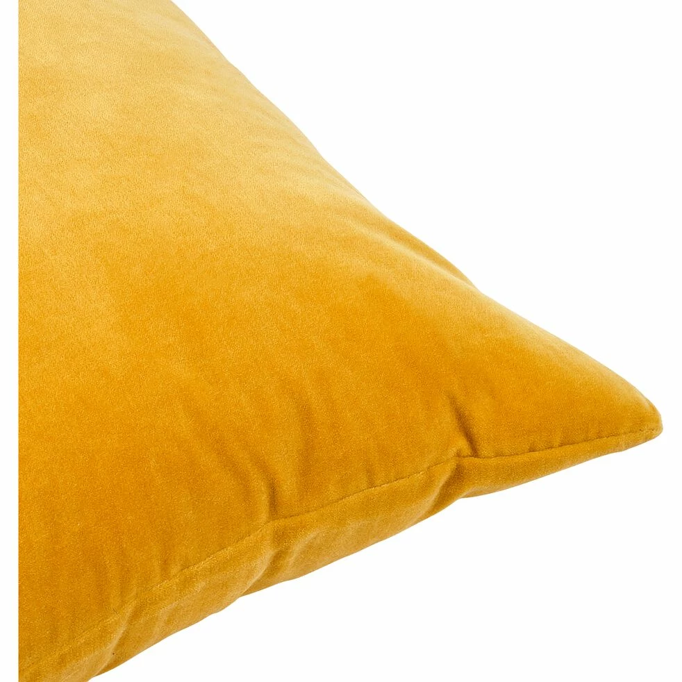 VELOUT - Coussin Velours 40x40 Cm - Jaune 4 VELOUT - Coussin Velours 40x40 Cm - Jaune – Image 2