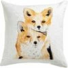 FAMILLE RENARD - Coussin Motif Renards En Coton 45x45cm - Orange -chambre à coucher Soldes Coussin imprime FAMILLE RENARD 27552124 F 1