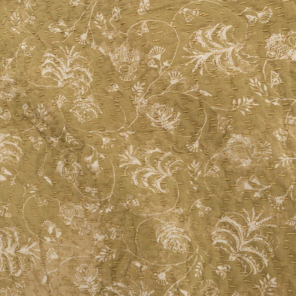 BITKI - Couvre-lit En Lin Et Coton Motif Floral - Marron 230x250cm 5 BITKI - Couvre-lit En Lin Et Coton Motif Floral - Marron 230x250cm – Image 3