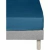 CALANQUES - Drap Housse En Coton - Bleu Figuerolles 160x200cm B25cm -chambre à coucher Soldes DRAP HOUSSE CALANQUES 26436548 F 1