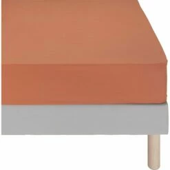 CALANQUES - Drap Housse En Coton - Brun Rustrel 90x200cm B25cm