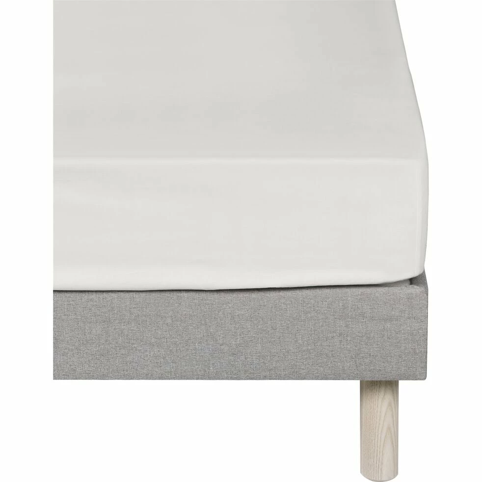 FLORE - Drap Housse En Percale De Coton - Blanc 140x200cm B30cm 3 FLORE - Drap Housse En Percale De Coton - Blanc 140x200cm B30cm