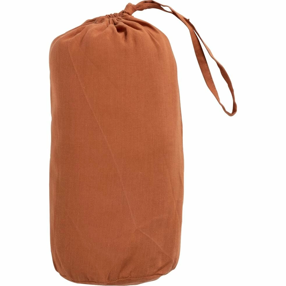 VENCE - Drap Housse En Lin Lavé - Marron Rustrel 140x200cm B28cm 4 VENCE - Drap Housse En Lin Lavé - Marron Rustrel 140x200cm B28cm – Image 2