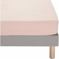 VENCE - Drap Housse En Lin Lavé - Rose Rosa 160x200cm B28cm