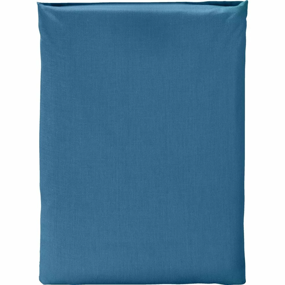 CALANQUES - Drap Plat En Coton - Bleu Figuerolles 180x300cm 4 CALANQUES - Drap Plat En Coton - Bleu Figuerolles 180x300cm – Image 2