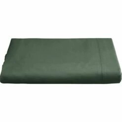 FLORE - Drap Plat En Percale De Coton 270x300- Vert Cedre