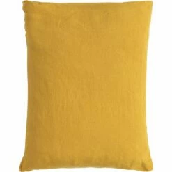 VENCE - Drap Plat En Lin Lavé 270x300cm - Jaune Argan -chambre à coucher Soldes DRAP PLAT VENCE 27363515 D 1