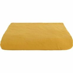 VENCE - Drap Plat En Lin Lavé 270x300cm - Jaune Argan