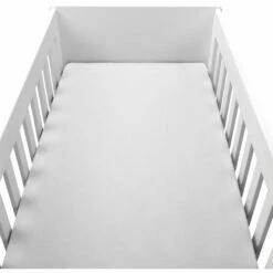 CALANQUES - Drap Housse Bébé En Coton Bio 70x140+B15cm - Blanc