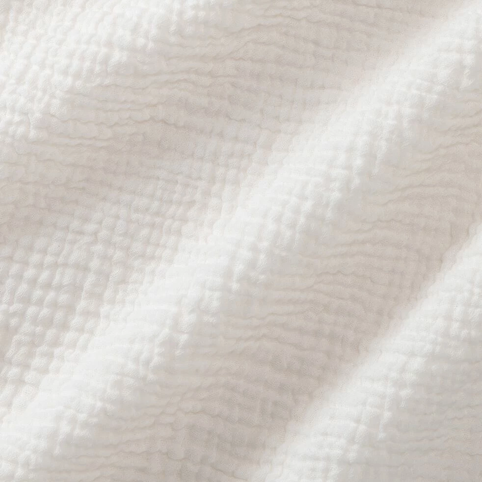 BALETI - Drap Housse En Double Gaze De Coton 140x200cm - Bonnet 30cm Blanc 4 BALETI - Drap Housse En Double Gaze De Coton 140x200cm - Bonnet 30cm Blanc – Image 2