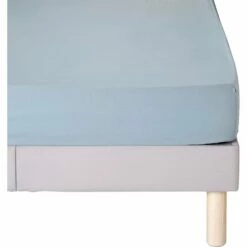 CALANQUES - Drap Housse En Coton - Bleu Calaluna 140x200cm B25cm