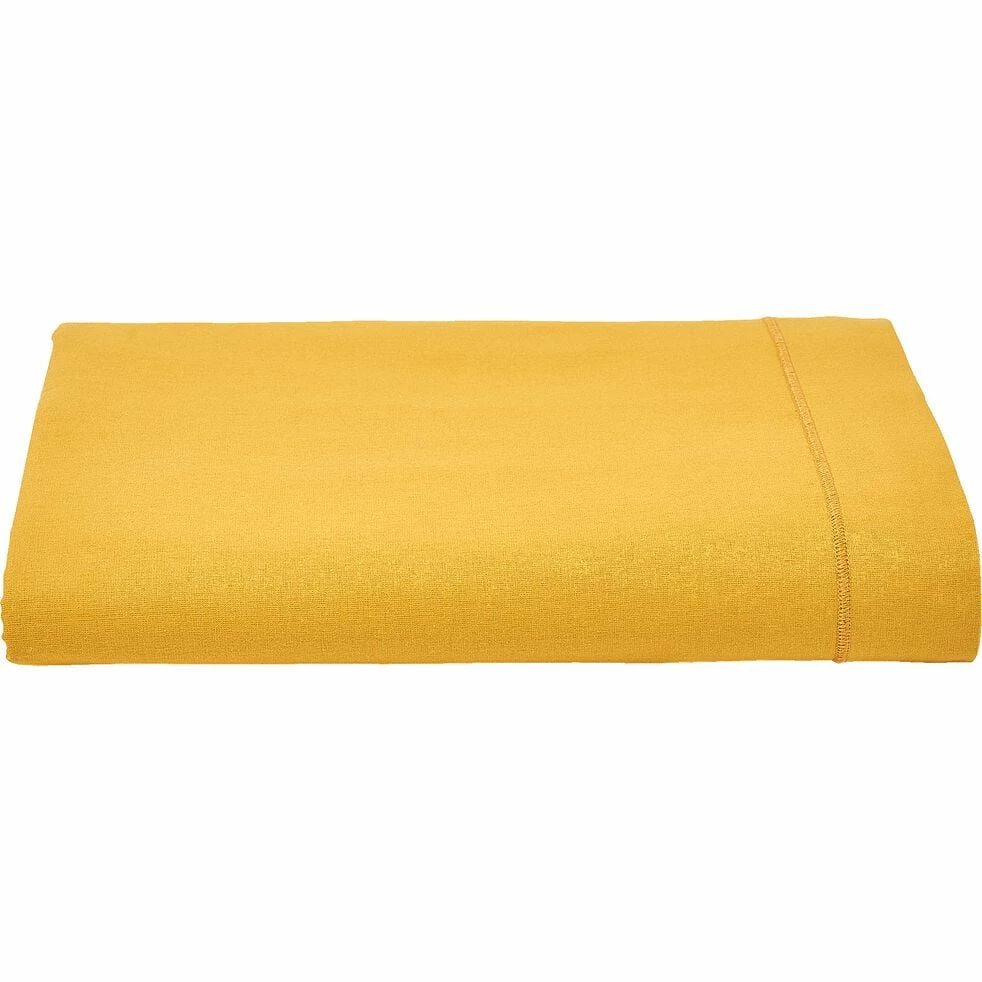 CALANQUES - Drap Plat En Coton - Jaune Genet 270x300cm 3 CALANQUES - Drap Plat En Coton - Jaune Genet 270x300cm