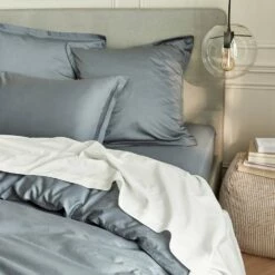 SATINE - Drap Plat En Satin Lavé 270x300cm - Blanc Ventoux -chambre à coucher Soldes Drap plat SATINE 27625002 A 1