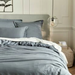 SATINE - Drap Plat En Satin Lavé 270x300cm - Blanc Ventoux -chambre à coucher Soldes Drap plat SATINE 27625002 A 2