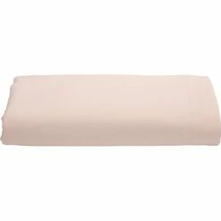 SATINE - Drap Plat En Satin Lavé 270x300cm - Rose Pétale