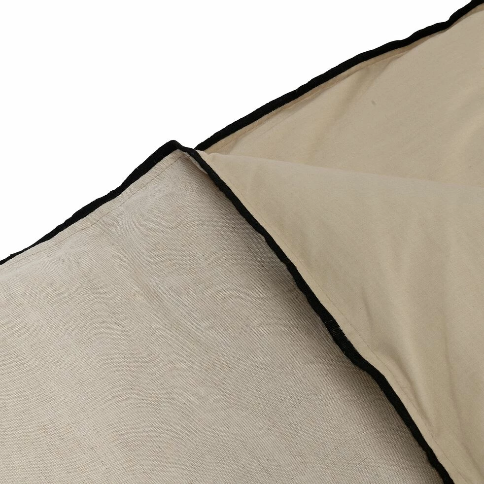 ELINA - Édredon En Lin Et Coton Piquage Pompons Double Faces - Blanc écru 100x180cm 4 ELINA - Édredon En Lin Et Coton Piquage Pompons Double Faces - Blanc écru 100x180cm – Image 2