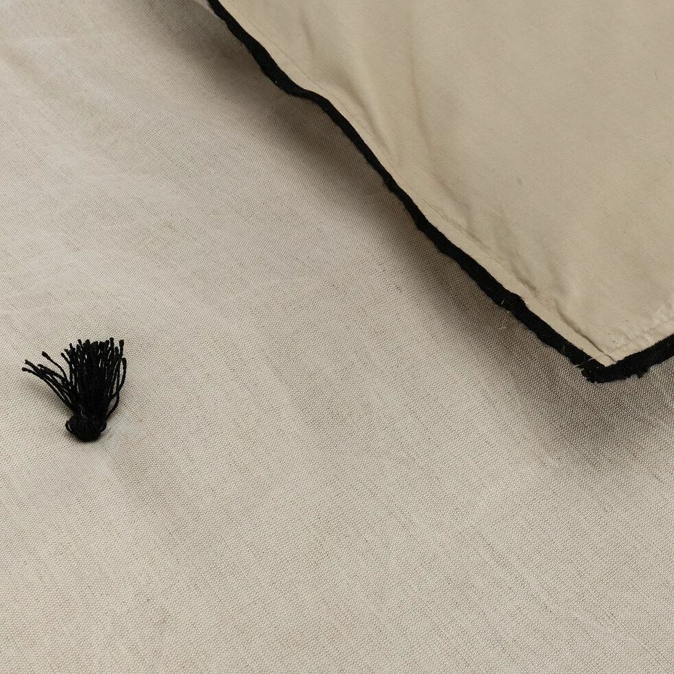 ELINA - Édredon En Lin Et Coton Piquage Pompons Double Faces - Blanc écru 100x180cm 5 ELINA - Édredon En Lin Et Coton Piquage Pompons Double Faces - Blanc écru 100x180cm – Image 3