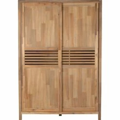 GAIA - Armoire 2 Portes Coulissantes En Acacia Massif - H203cm