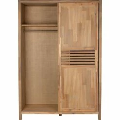 GAIA - Armoire 2 Portes Coulissantes En Acacia Massif - H203cm -chambre à coucher Soldes GAIA ARMOIRE 2 PORTES GAIA 26126104 F 3