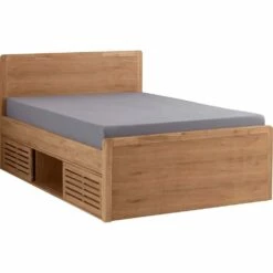 GAIA - Lit 2 Places Avec Tête De Lit Et Rangements -160x200cm