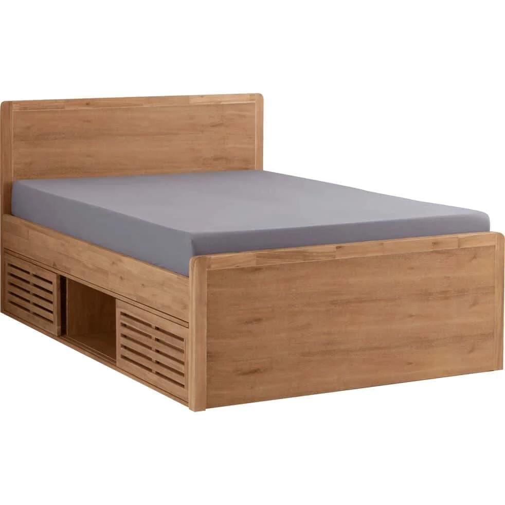 GAIA - Lit 2 Places Avec Tête De Lit Et Rangements -160x200cm 3 GAIA - Lit 2 Places Avec Tête De Lit Et Rangements -160x200cm